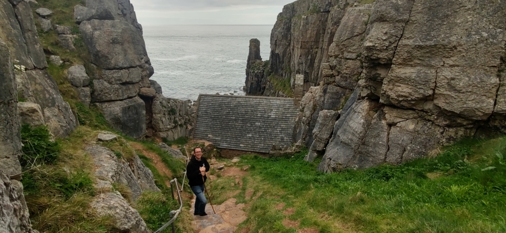 The steps down to St Govan's Chapel