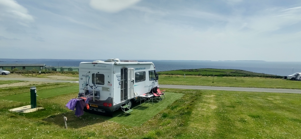 A lovely sea-facing campsite in walking distance of St David's, Pembrokeshire, May 2022