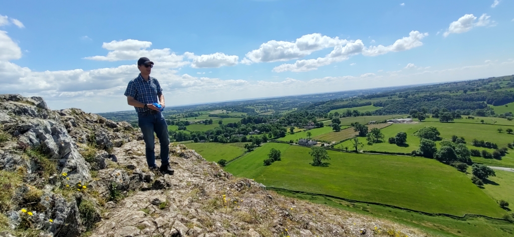 Hiking along up Thorpe Cloud at Dovedale