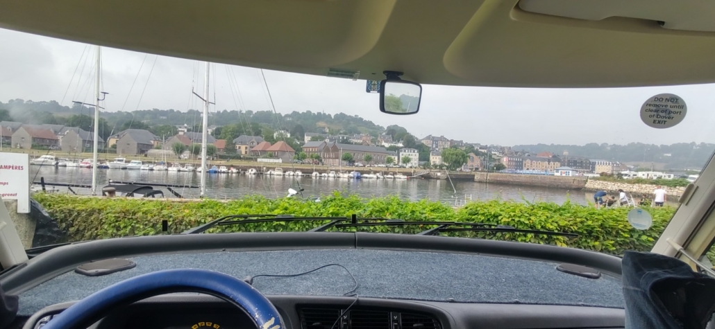 The Honfleur motorhome aire quay water view