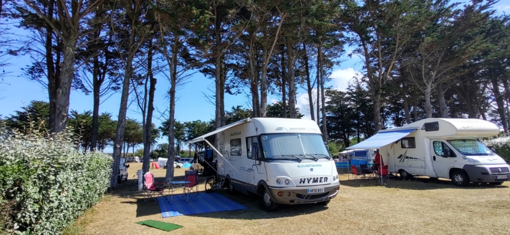 Our motorhome at the municipal campsite at Cap Frehel, Brittany, France