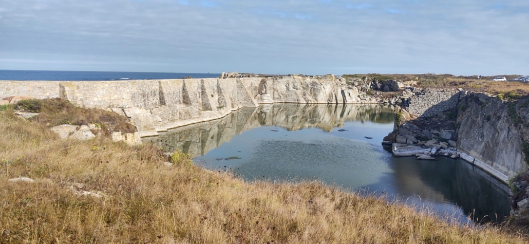 Abandoned sea-facing granite quarry on Île-Grande, Brittany