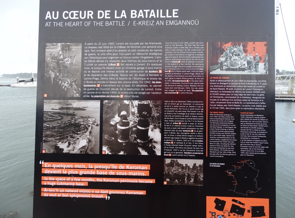 One of the really good info boards spread around the Keroman sub pens at Lorient