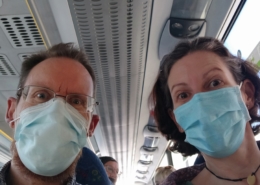 Facemasks on bus in Spain