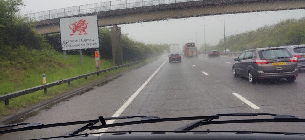 Rain on the M4 as we headed into Wales