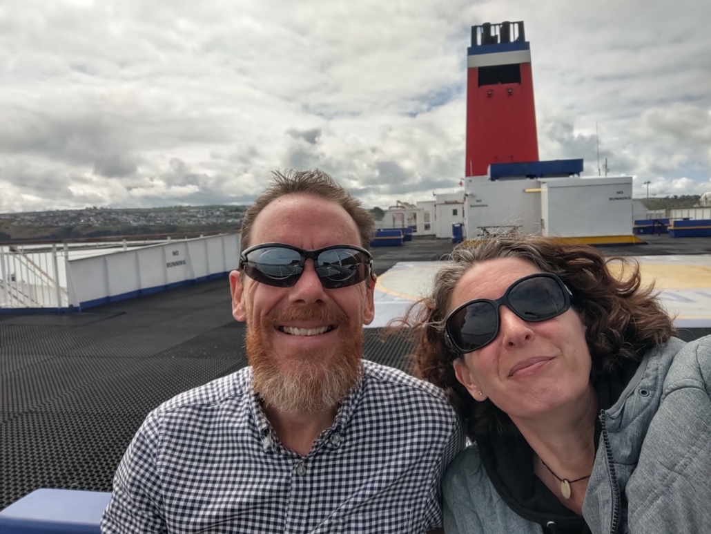 Me and Ju on the ferry to Ireland