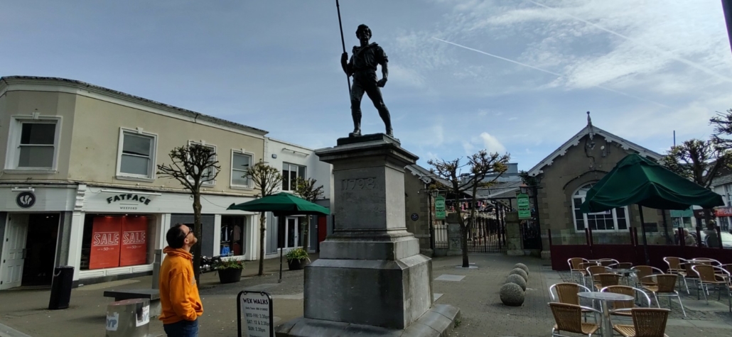 A statue in Wexford of a fighter in the 1798 Irish uprising against British rule