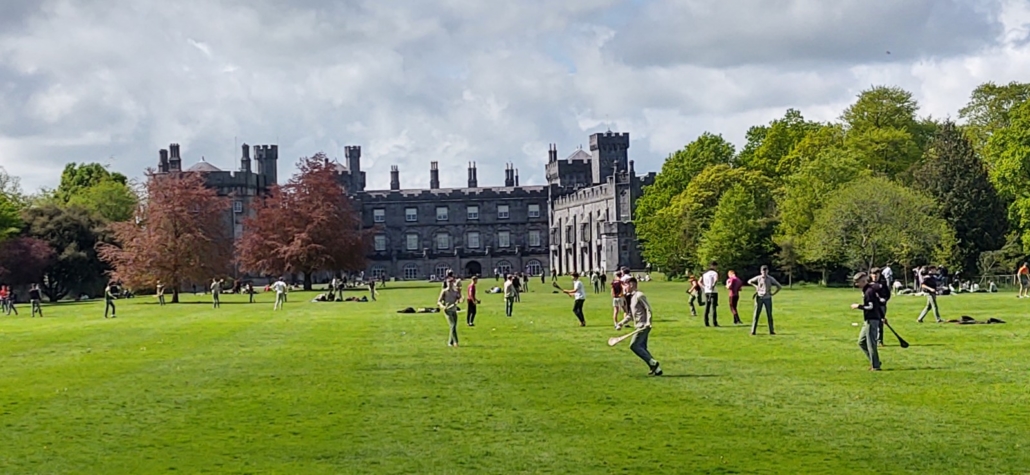 Friday afternoon hurling practice in the grounds of Kilkenny Castle