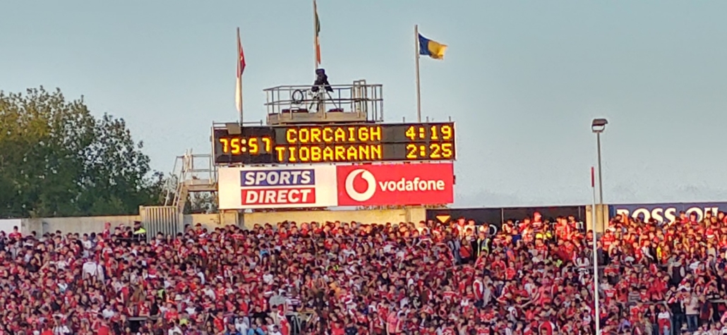 Cork v Tipperary Hurling Match scoreboard