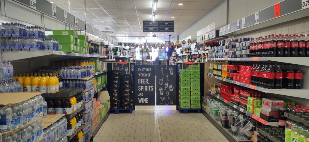 The beer gates in Lidl Ireland, they only let you in between certain hours of the day