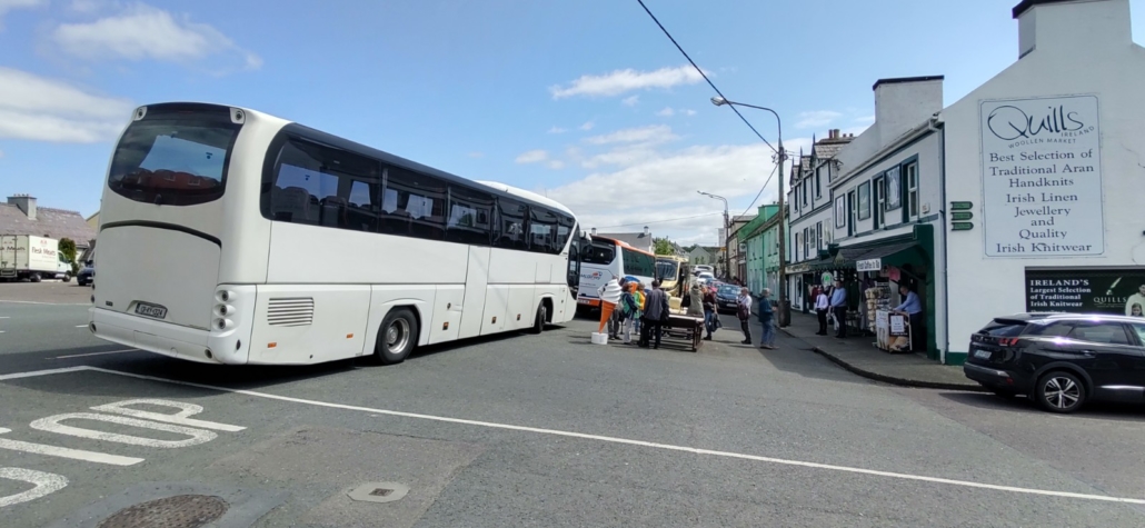 Just a few of the many, many coaches in Sneem on the Ring of Kerry