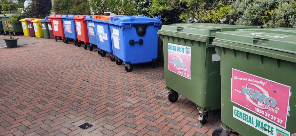 rubbish bins at Irish campsite