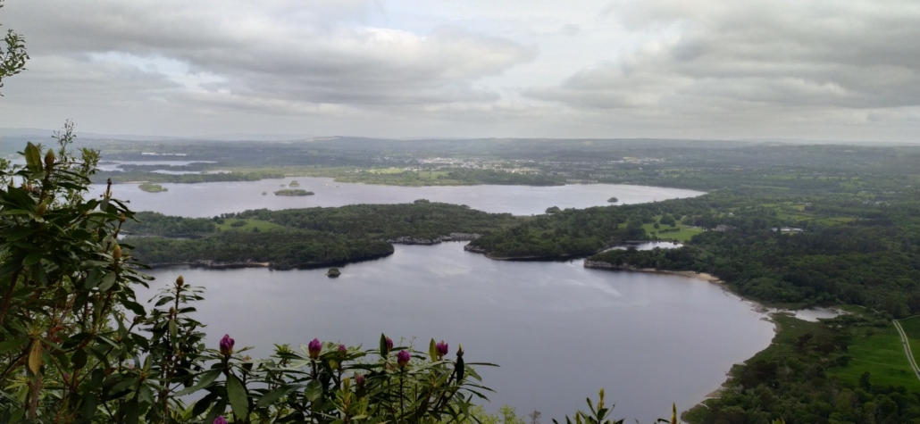 View over lakes from the red hiking route at Killarney National Park