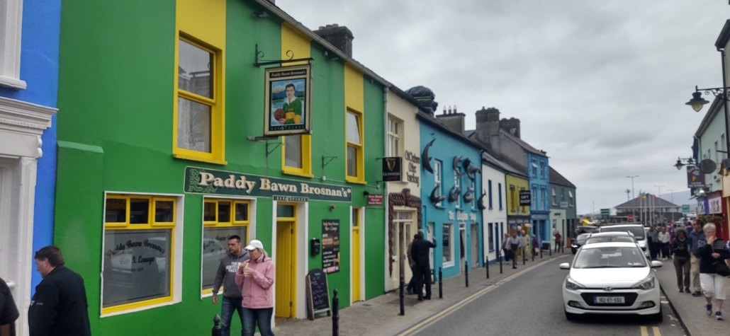 Colourful shops, pubs and houses in Dingle Town