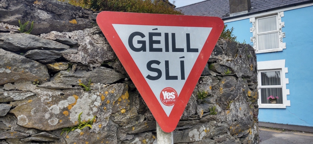 Gaelic road sign in Dingle Town