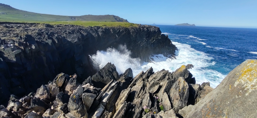 Rocky coastline sea view in Ireland