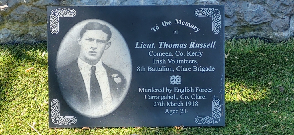 In memory plaque of solider 'murdered by English forces'