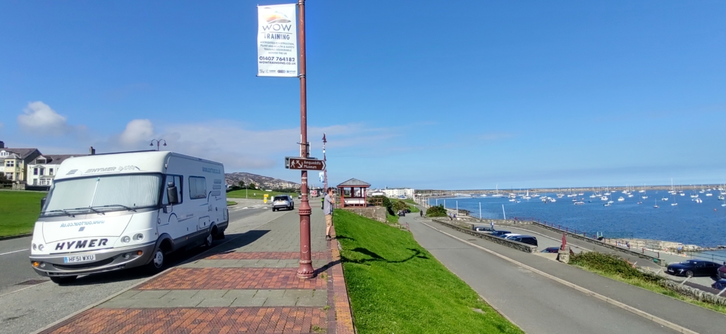 Free overnight roadside parking by Holyhead Marina, Anglesey
