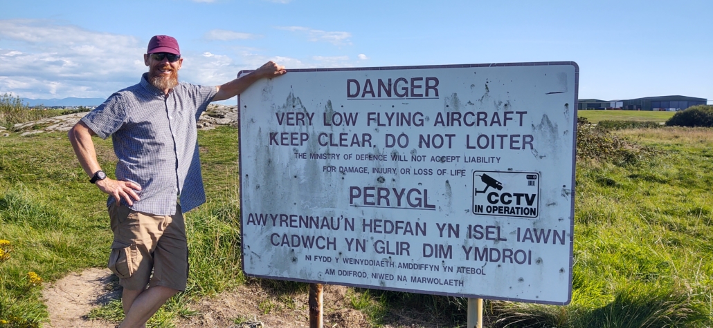 Sign at the end of the runway at RAF Valley. We only spotted it after loitering around a lot under the flight path!