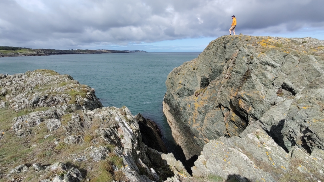 Trying to spot dolphins, looking towards Amlwch from Point Llynas, Anglesey