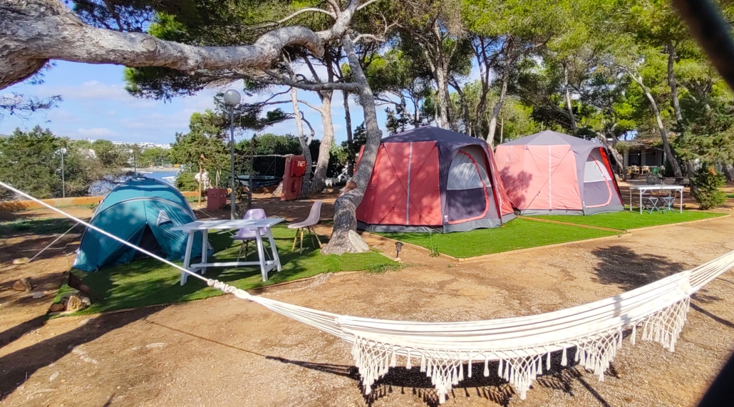 Tents in a campsite, Es Canar, Ibiza