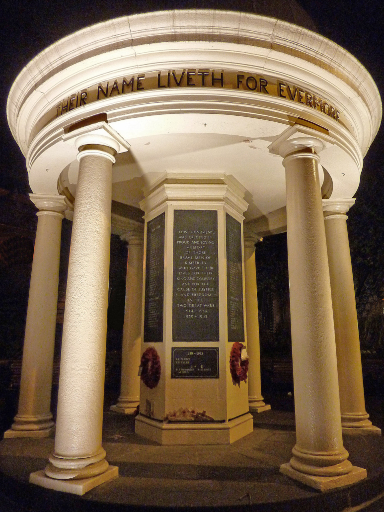 The unique war memorial in Kimberley