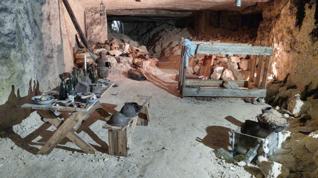 German WW1-era eating area in the Caverne du Dragon