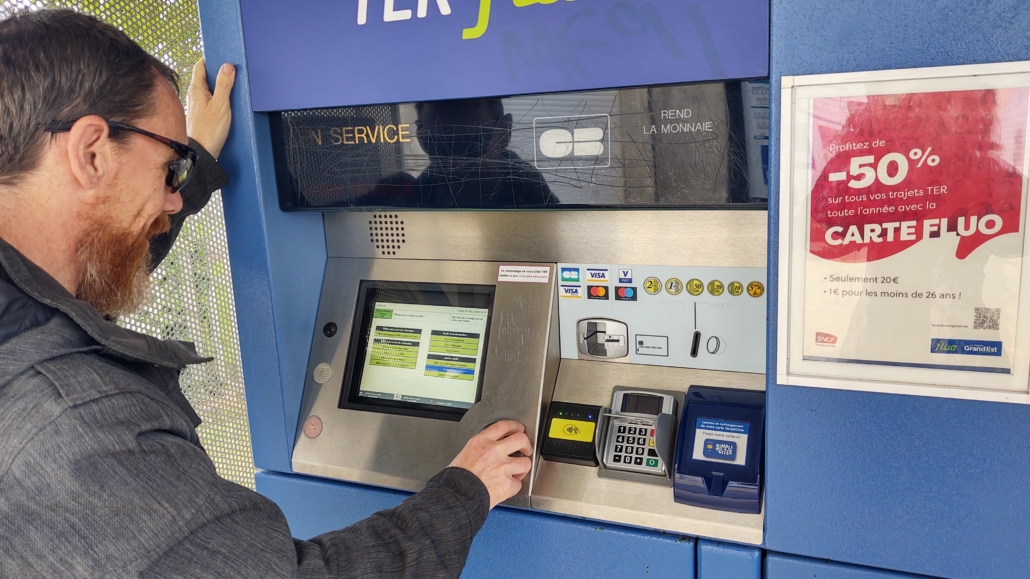 Train station ticket machine in France