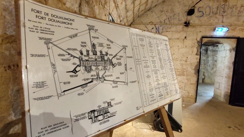 Map of the huge Douaumont Fort, Battle of Verdun