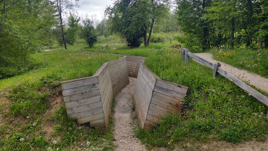 Recreated trench on the entrance road to Douaumont Fort, Battle of Verdun, WW1