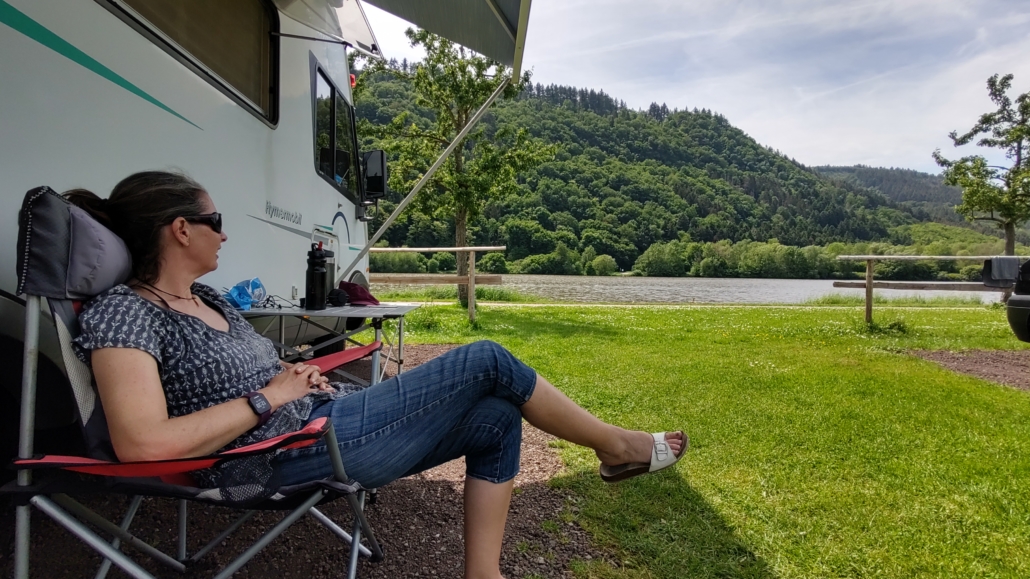 Zellerhof Motorhome Parking at Mehring, Moselle. 