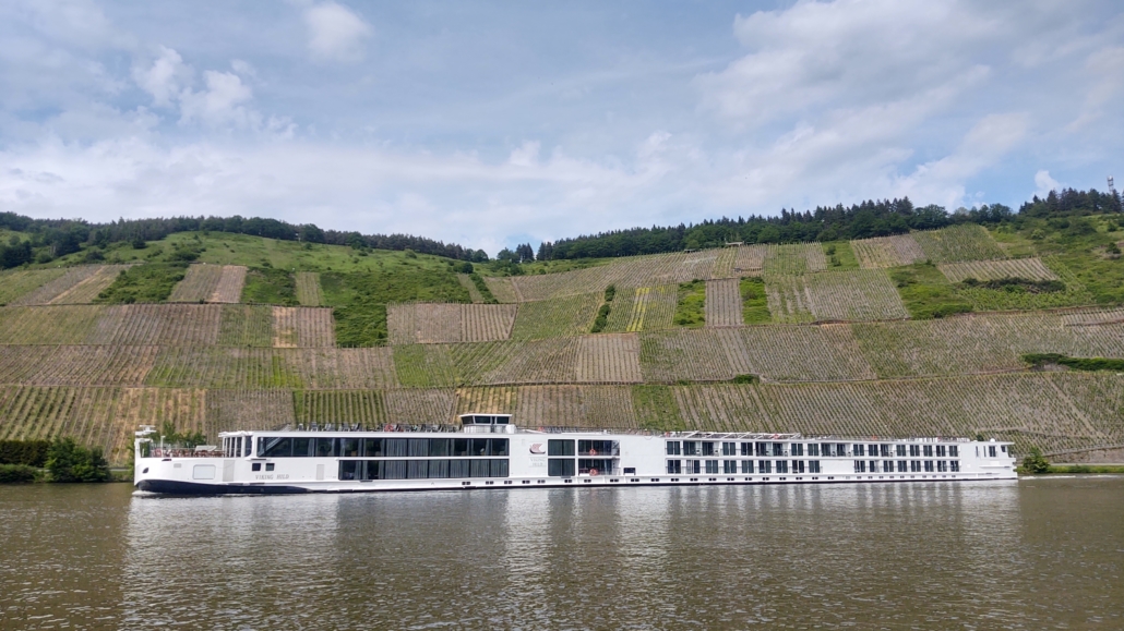 River cruise barge on the Moselle in Germany