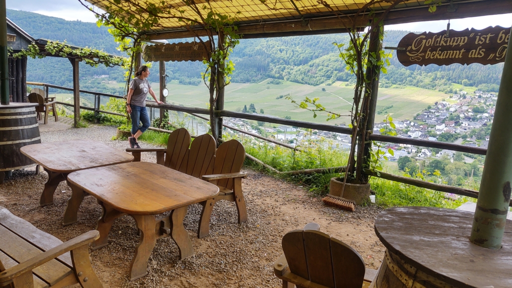 The beer garden on the Huxlay Plateau near Mehring on the Moselle takes some beating!