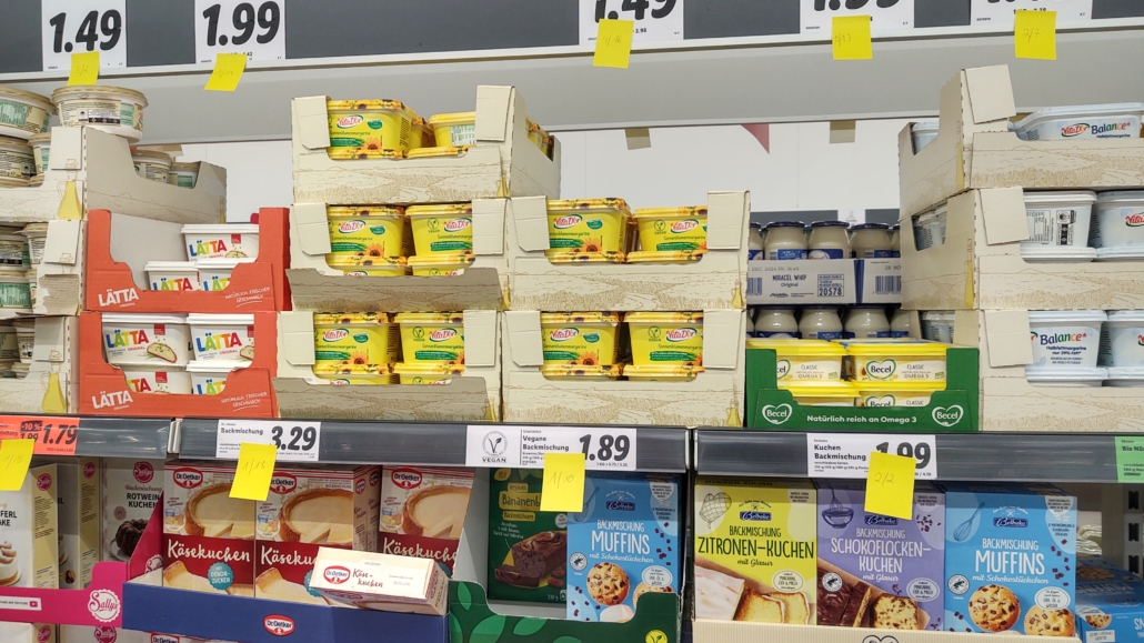 They don't bother stocking margarine in the fridge in Germany