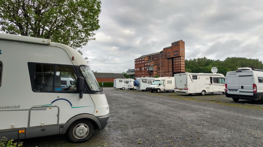 Free, official overnight motorhome parking at Blegny Mine in Belgium