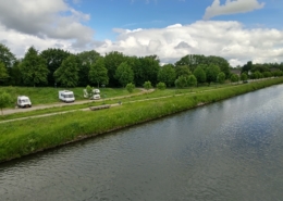 Motorhome parking at Rekem, Belgium