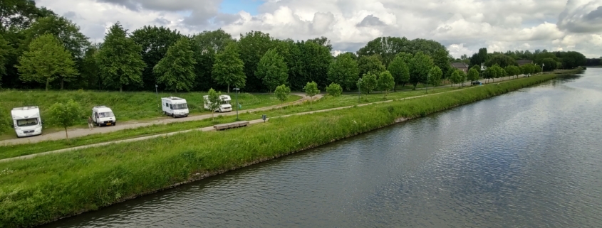 Motorhome parking at Rekem, Belgium