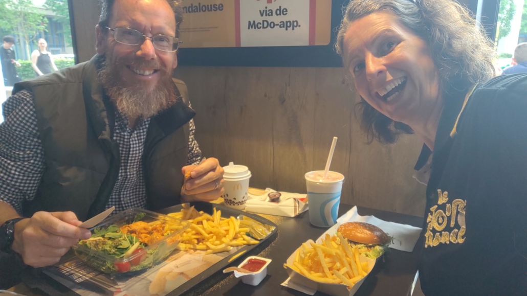 You can't take us anywhere... Enjoying a maccy-D's in Hasselt, Belgium's city of food