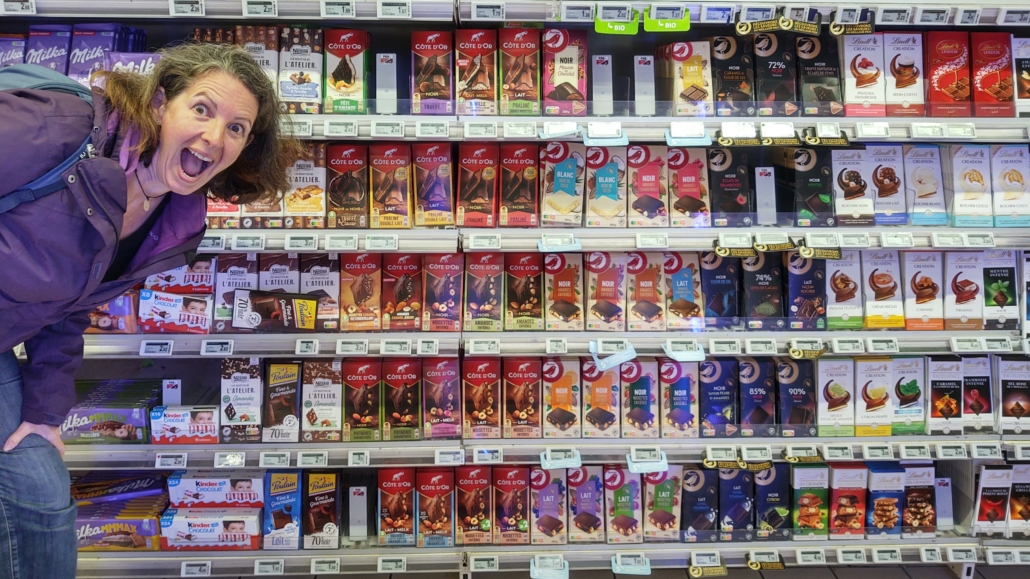 Chocolate heaven in the Auchan hypermarket at Calais