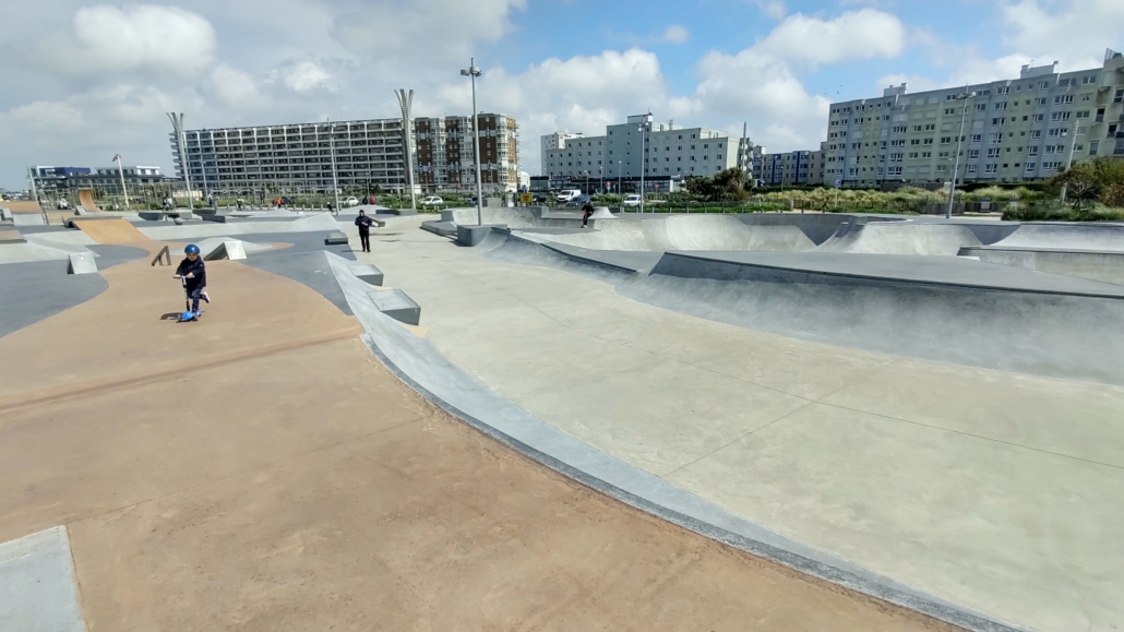 The skateboard park on Calais promenade