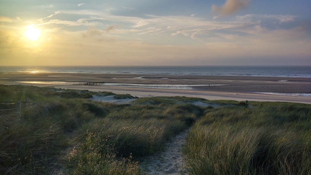 Sunset over the English Channel at Calais