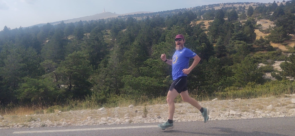 Me fooling around running down Mont Ventoux