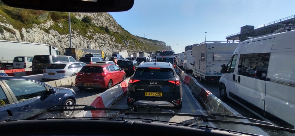 Queuing at the docks at Dover