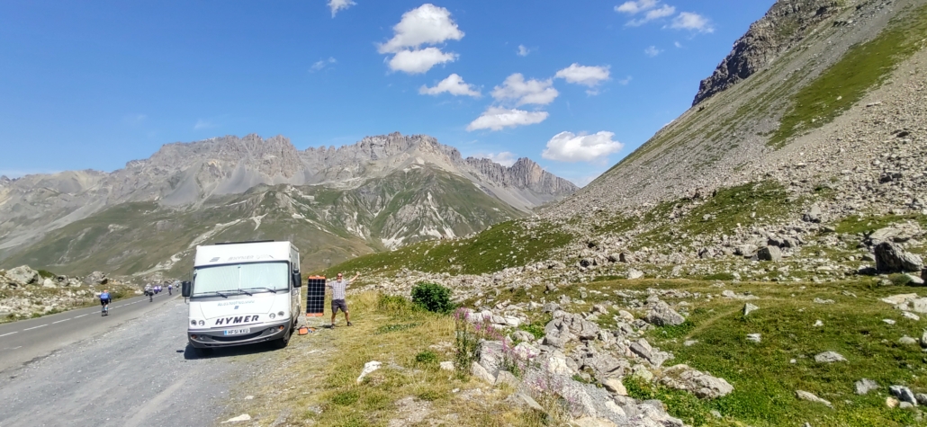 Taking a breather on the D902 north of the Col du Galibier