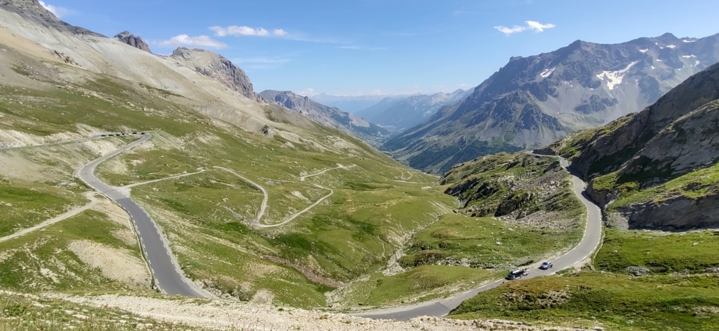 Looking down on the south side of the Col du Galibier