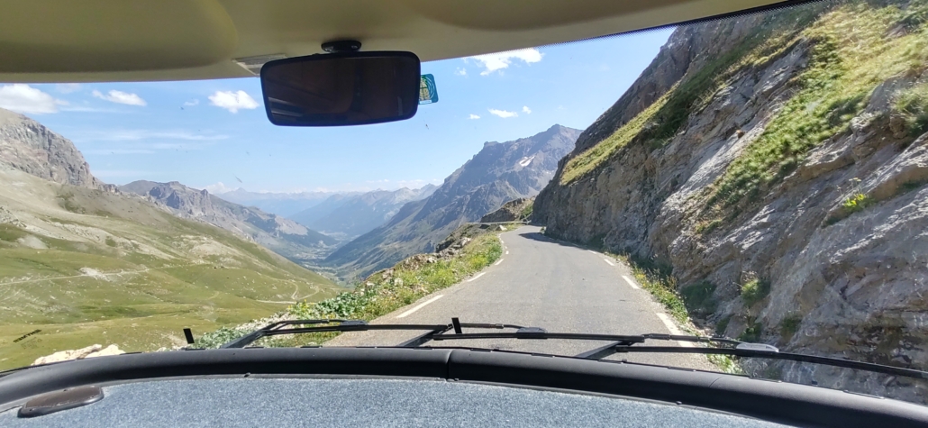 The last part of the drive, the descent from the Col du Galibier to the Col du Lautaret. Note the usual lack of barriers on French cols!