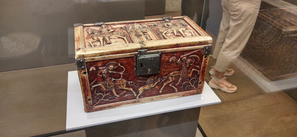 The 1000(ish) year old Byzantine Troyes Casket, nicked from Constantinople by the crusaders in 1204