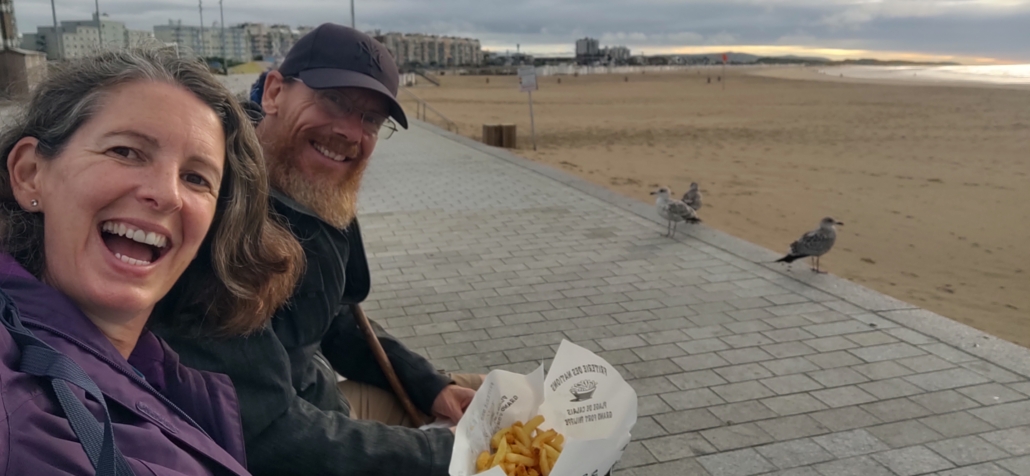 Frites on Calais promenade.