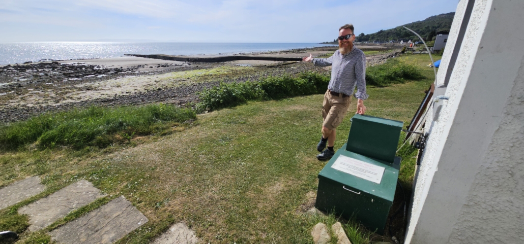 An elsan point with a view at Whiting Bay on Arran