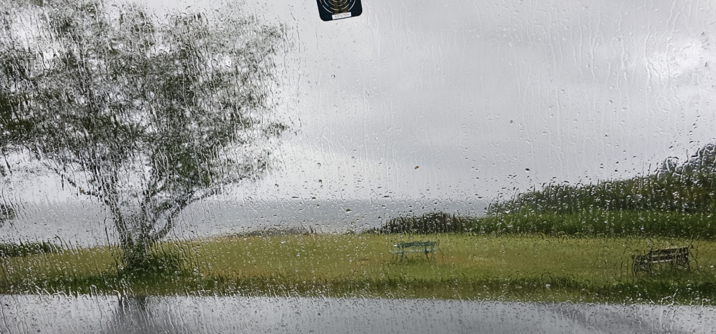 Rainy windscreen motorhome